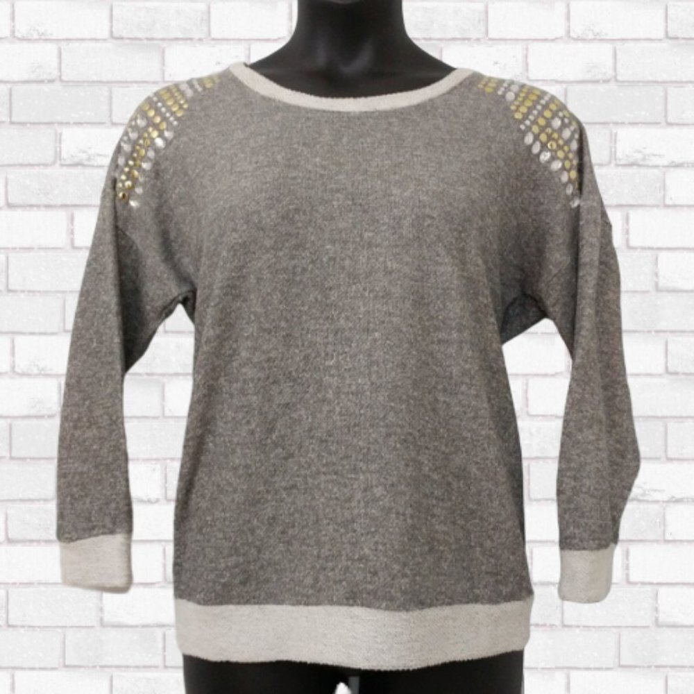 Katie K Gray Jewel Shoulder Top – Size L